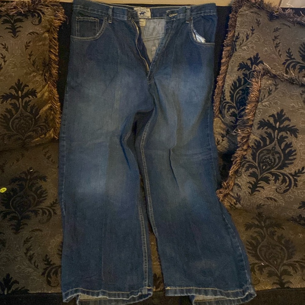 Dark blue jeans in men size 34x30 made by polo